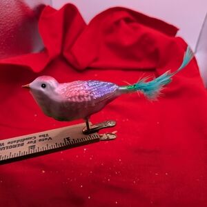 Glittery Pink and Purple Bird Ornament